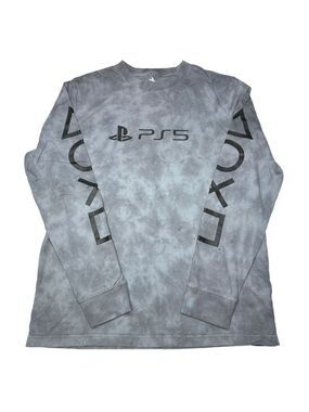 Tailgate PS5 PlayStation 5 Logo Tie Dye Long‎ Sleeve Gray T/Shirt Men’s Size M